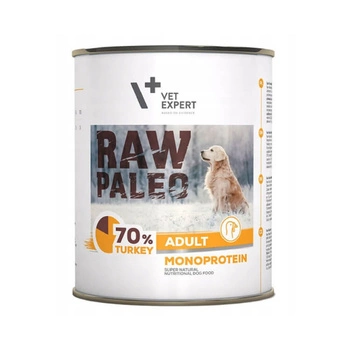 VETEXPERT Raw Paleo Adult Monoprotein Turkey - mokra karma dla psa - puszka 800g
